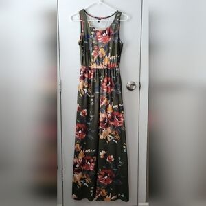 Green Floral Maxi Dress